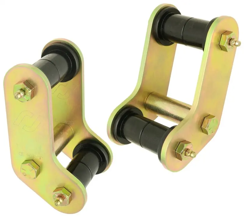 Rockjock Yj Boomerang Leaf Spring Shackles Rear W/ Urethane Bushings Hd Greasable Bolts Pair 1