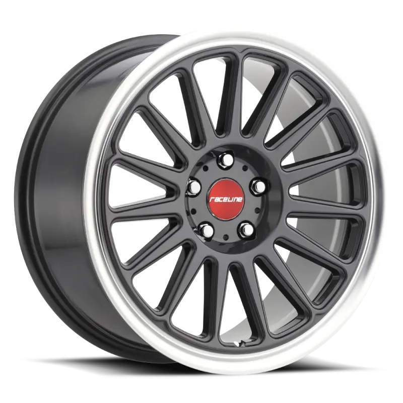 Raceline 315G Grip 17X8in / 5X112 Bp / 35Mm Offset / 66.6Mm Bore - Gunmetal & Machined Wheel 1
