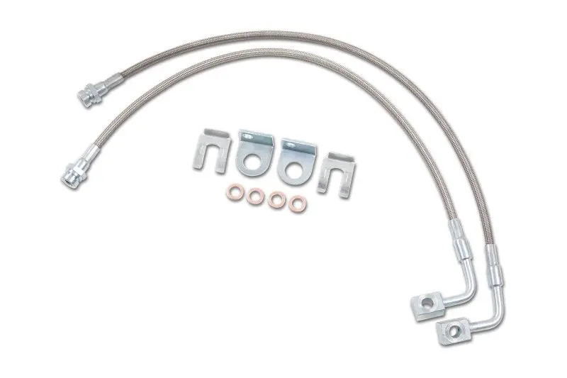 Zone Offroad 07-18 Jeep Wrangler Jk Rear 4-6In Stainless Barake Lines 1