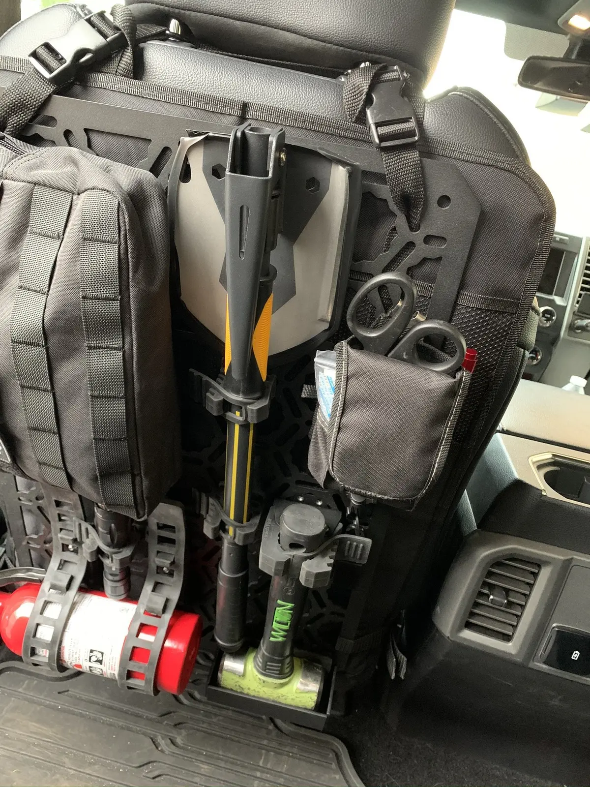 Off-Road Seat Back Panel Kit With Shovel - Hammer - Fire Extinguisher 1