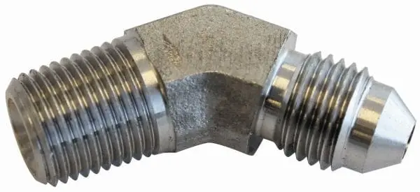 Stainless Steel 45° Npt Male To An-4 Fitting – Precision Machined 1