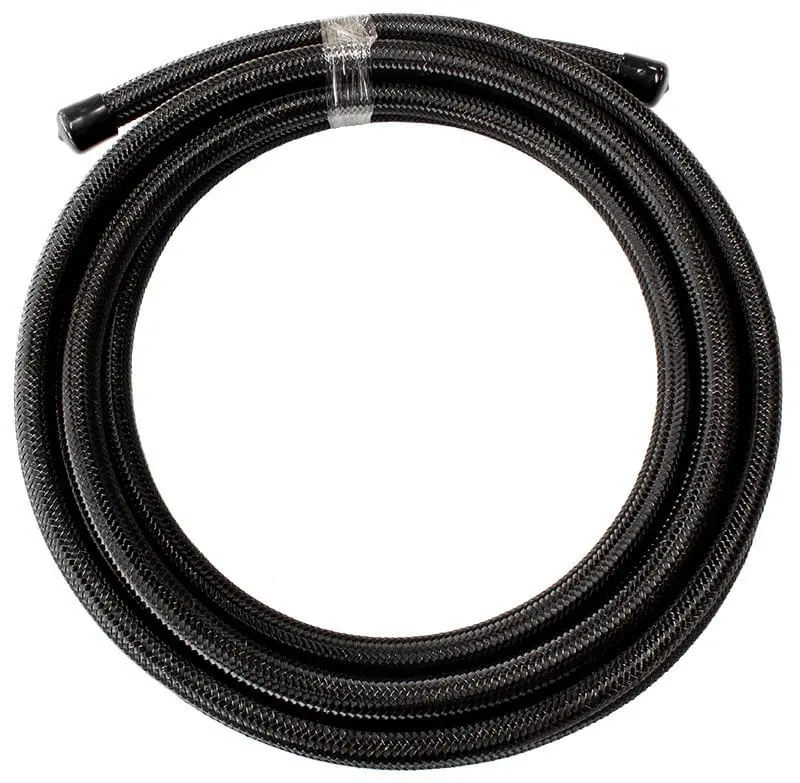 Black Stainless Steel Braided Hose – -6An, 15-Inch Length 1