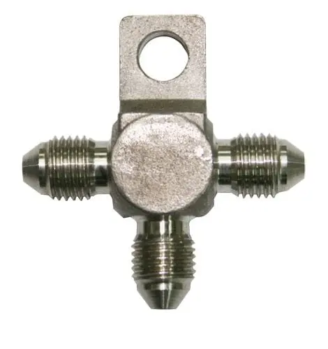 Stainless Steel -3An Tee Block With Integrated Mounting Tab – Compact Plumbing Solution 1