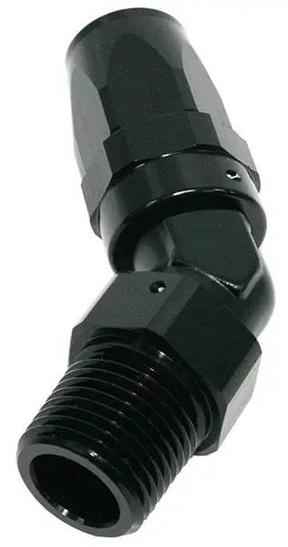 3/4" Male Npt To -12An 45° Swivel Hose Fitting – Black Anodized Tapered End (Af828-12-12Blk) 1