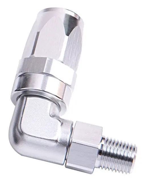 3/8" Male Npt To -8An 90° Swivel Hose Fitting – Stainless Steel Tapered Connector (Af829-08-06S) 1