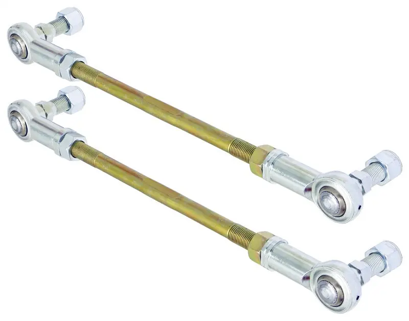 Rockjock Adjustable Sway Bar End Link Kit 12 1/2In Long Rods W/ Heims And Jam Nuts Pair 1