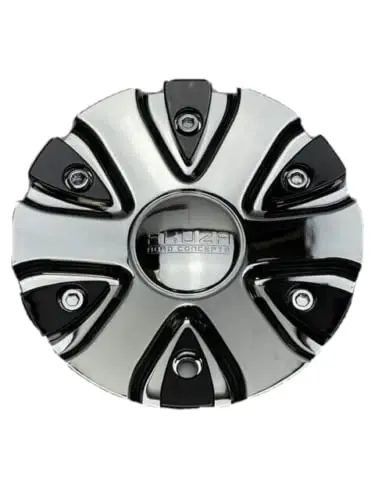 Akuza Big Papi 712 Chrome Gloss Black Inserts Wheel Center Cap Emr0712-Truck-Cap 1
