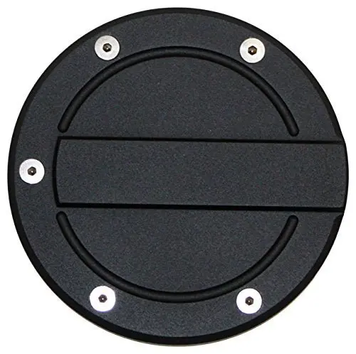 All Sales 6159K 6 1/4" Ring Ami Race Style Billet Fuel Door, Flat Black 1