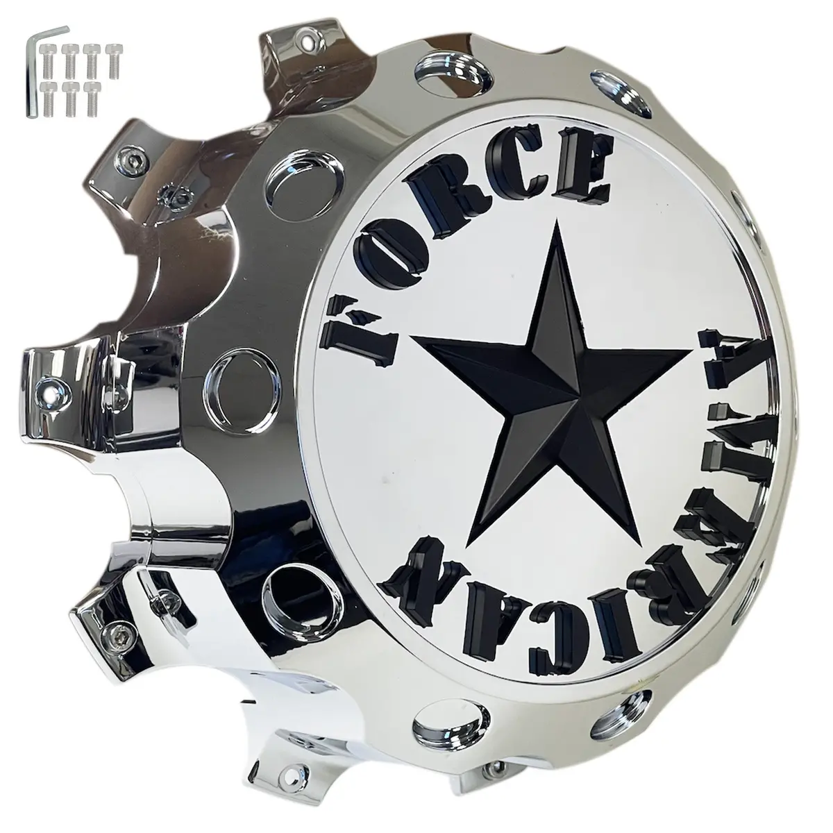 American Force 10 Lug Dually Rear Wheel Center Cap Chrome Afx321 (1 Cap) New 1