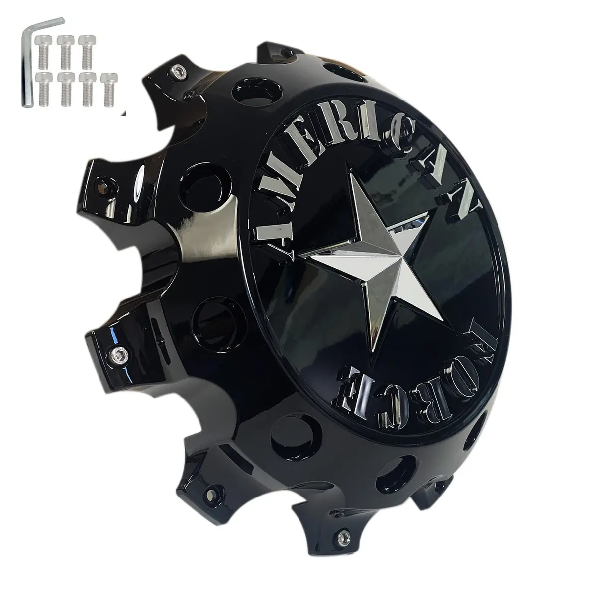 American Force 10 Lug Dually Front Wheel Center Cap Gloss Black Afx320 / Afx321 (1 Cap) New 1