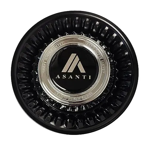 Asanti Black Tiara 1002-74Md Gloss Black And Chrome Center Cap Bolt On 1