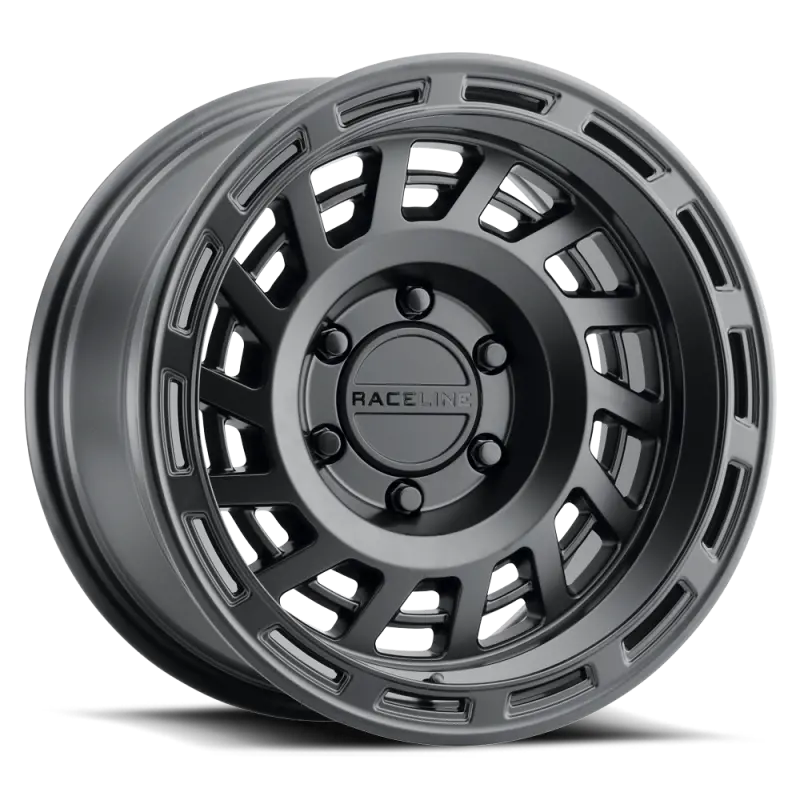 Raceline 957B Halo 17X9in / 6X139.7 Bp / -12Mm Offset / 106.1Mm Bore - Satin Black Wheel 1