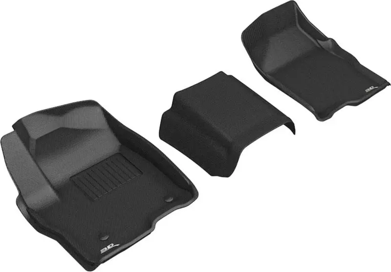 3D Maxpider 19-21 Gmc Sierra Silverado Double/Crew Bench Seat Kagu 1St Row Floormats - Black 1
