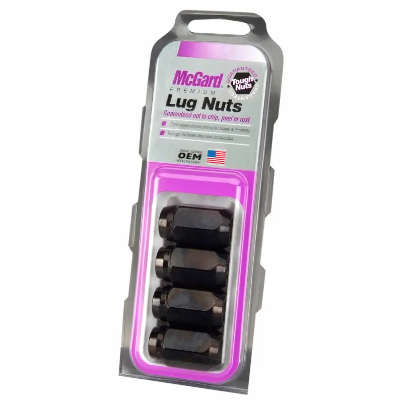 Mcgard Hex Lug Nut (Cone Seat) M12x1.5 / 13/16 Hex / 1.5In. Length (4-Pack) - Black 1