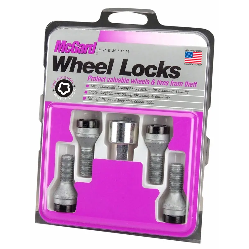 Mcgard Wheel Lock Bolt Set - 4Pk. (Cone Seat) M12x1.25 / 19Mm Hex / 25.6Mm Shank Length - Black 1