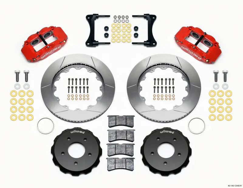 Wilwood Narrow Superlite 4R Front Hat Kit 14.00In Red 2007-Up Jeep Wrangler 1
