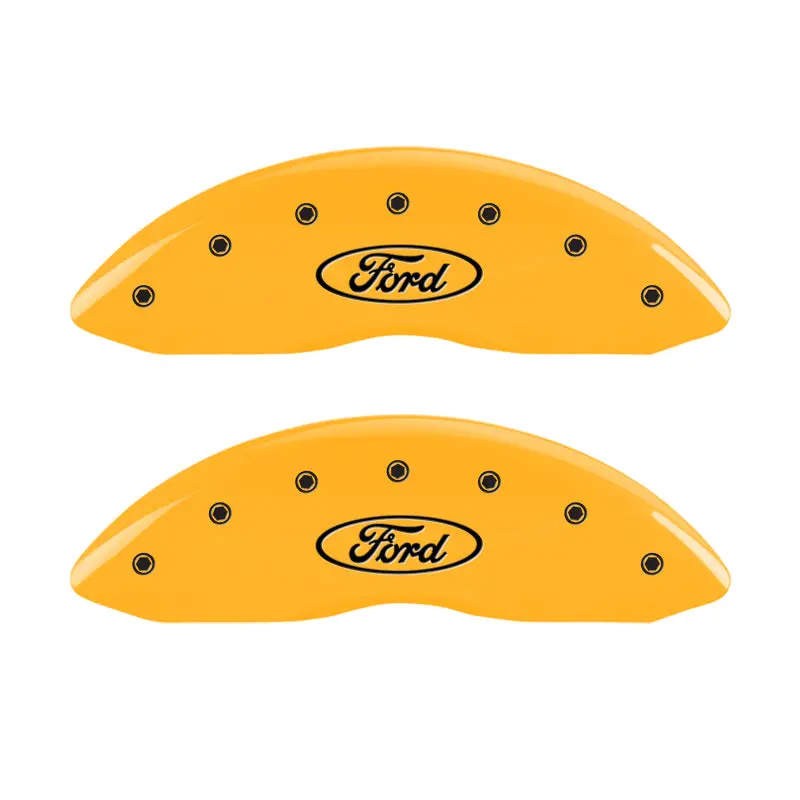 Mgp 4 Caliper Covers Engraved F & R Oval Logo/Ford Yellow Finish Black Char 2005 Ford Excursion 1