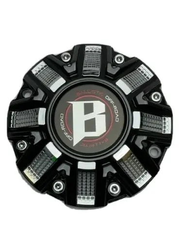 Ballistic Off-Road Gloss Black And Chrome Wheel Center Cap Cap Or-D 1
