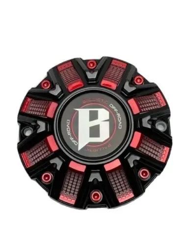 Ballistic Off-Road Gloss Black And Red Wheel Center Cap Cap Or-D2 Cap Or-D 1