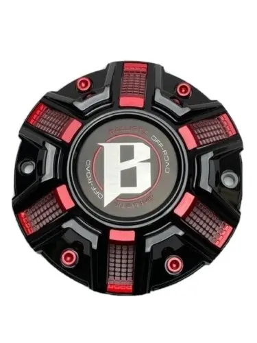 Ballistic Off-Road Gloss Black/Red Wheel Center Cap Cap Or-D 1