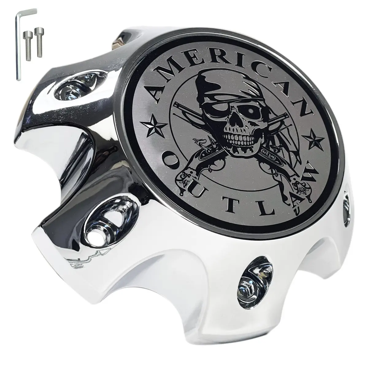 American Outlaw Wheels Chrome Custom Wheel Center Caps # Bc-789S (1 Cap) 1