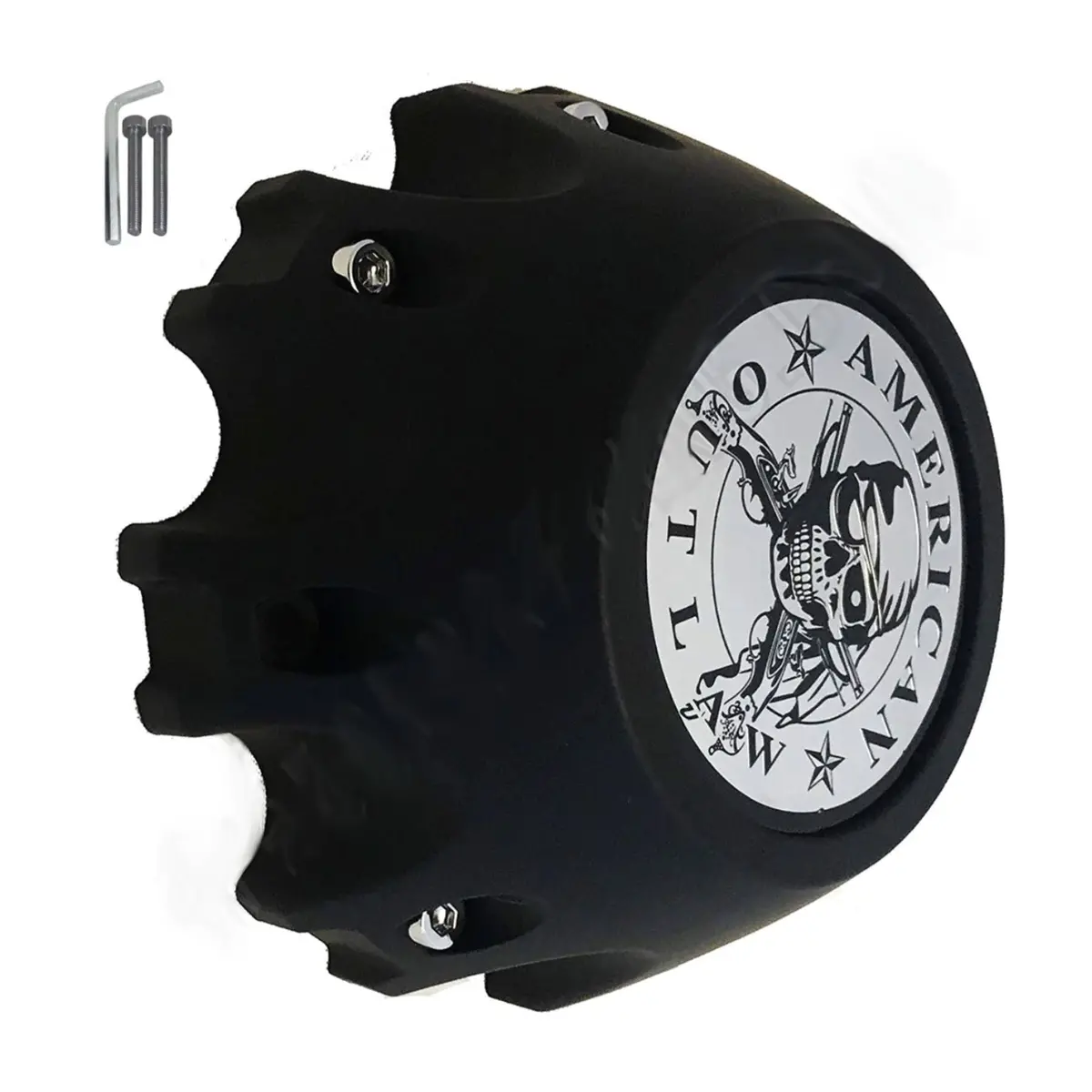 American Outlaw Wheels Flat Black Custom Wheel Center Caps # Bc-867 (4 Caps) 1