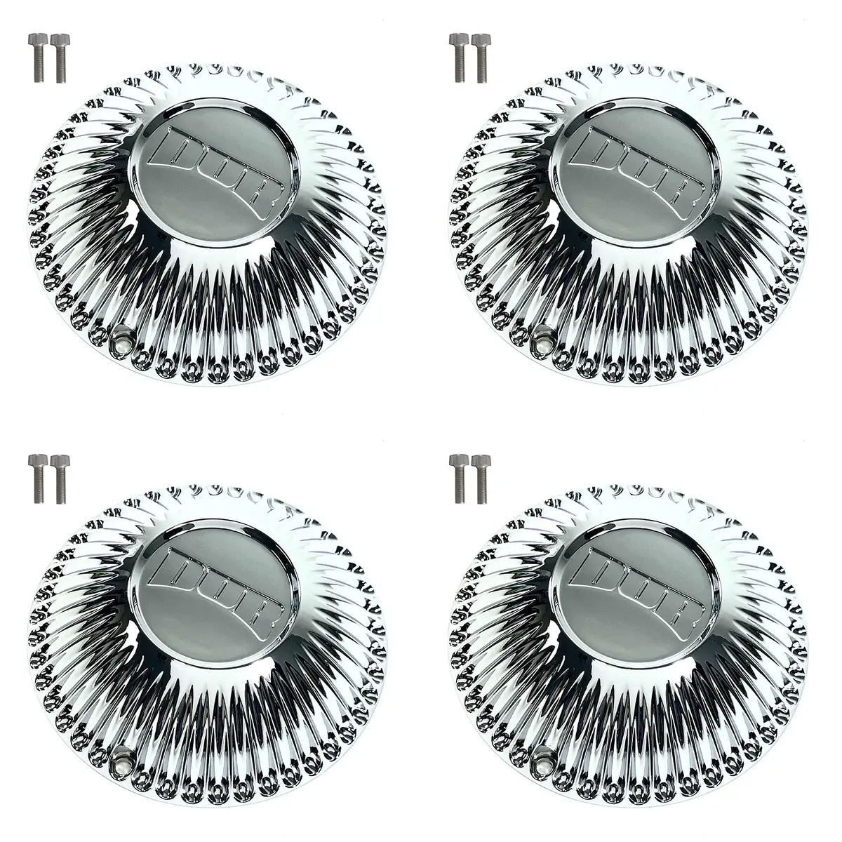 Dub Wheels Chrome Custom Wheel Center Caps # 8760-15 (4 Caps) Bellagio Spinner 1