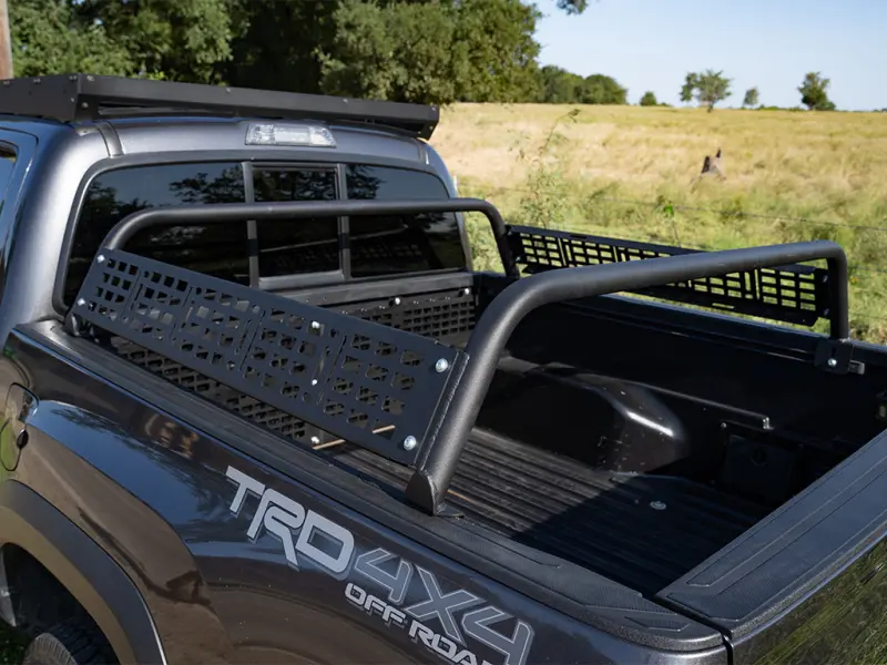 Cali Raised 05-23 Toyota Tacoma Overland Bed Bars - 11 Bars Molle Panel Powder Coat Finish 1