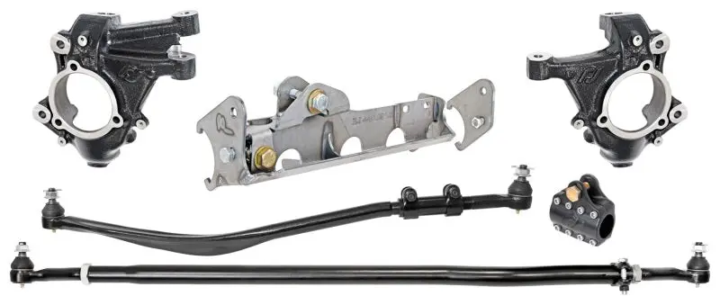 Rockjock Jl/Jt Currectlync High Steer Kit For Ram Assist. W/ Knuckles Drag Link, Tie Rod, Hardware 1