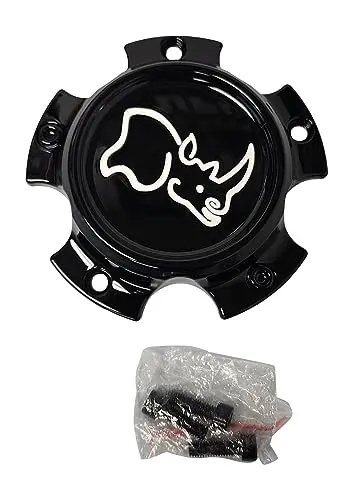 Black Rhino Ccbr65127gb Gloss Black Center Cap 5X127 White Logo 1