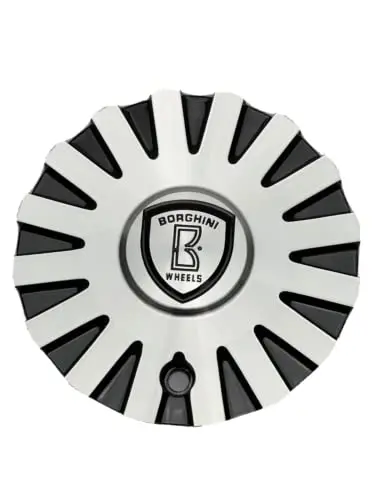 Borghini B22 Black And Machined Wheel Center Cap Csb22-1A 1