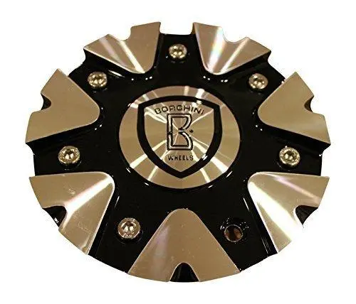 Borghini Wheels Black Machined Silver Center Cap Cs419-D1a-Al 1