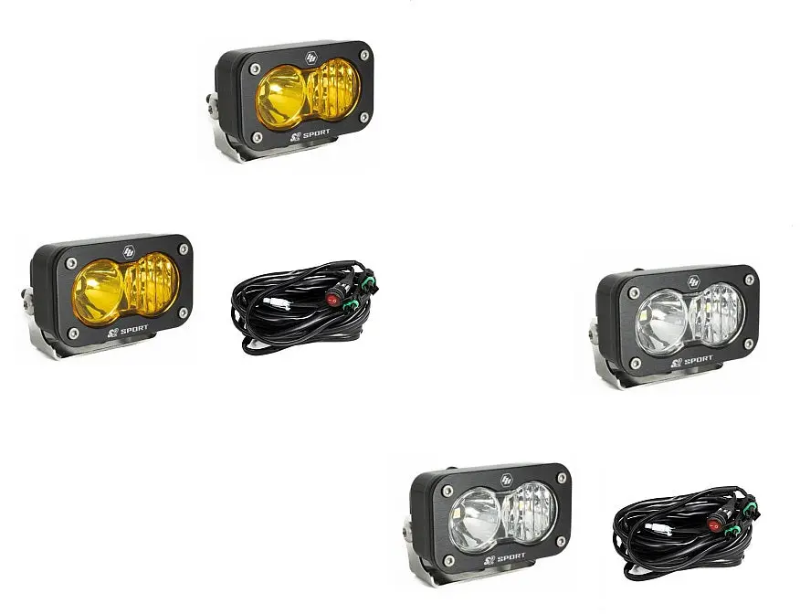 S2 Sport Black Led Auxiliary Light Pod Pair With Harness Included 1