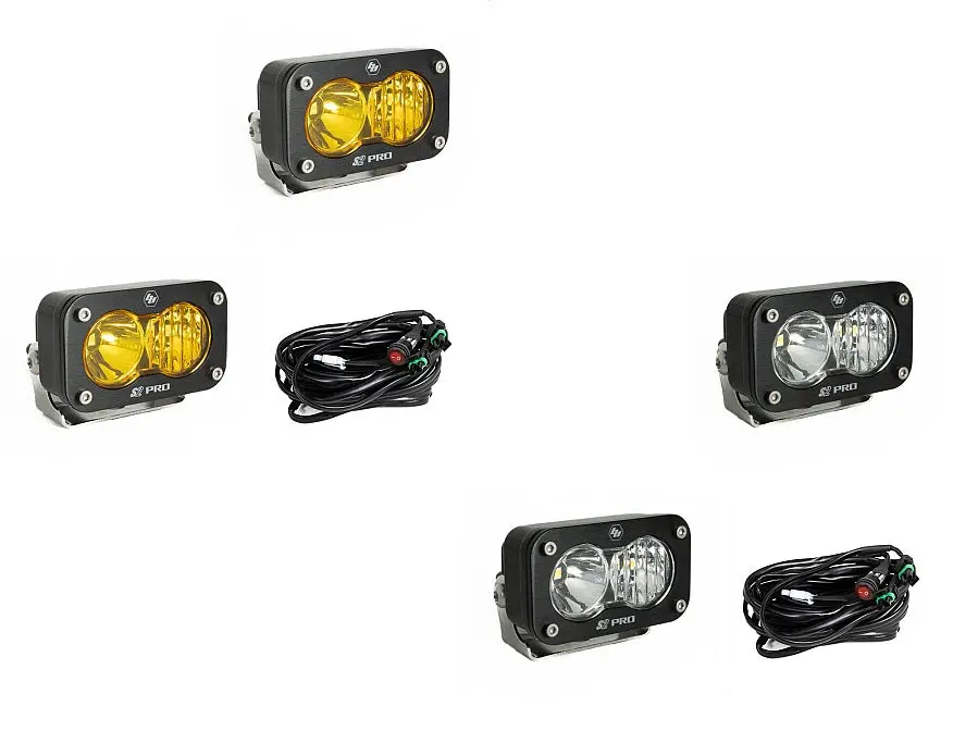S2 Pro Black Led Auxiliary Light Pod Pair With Harness Included 1