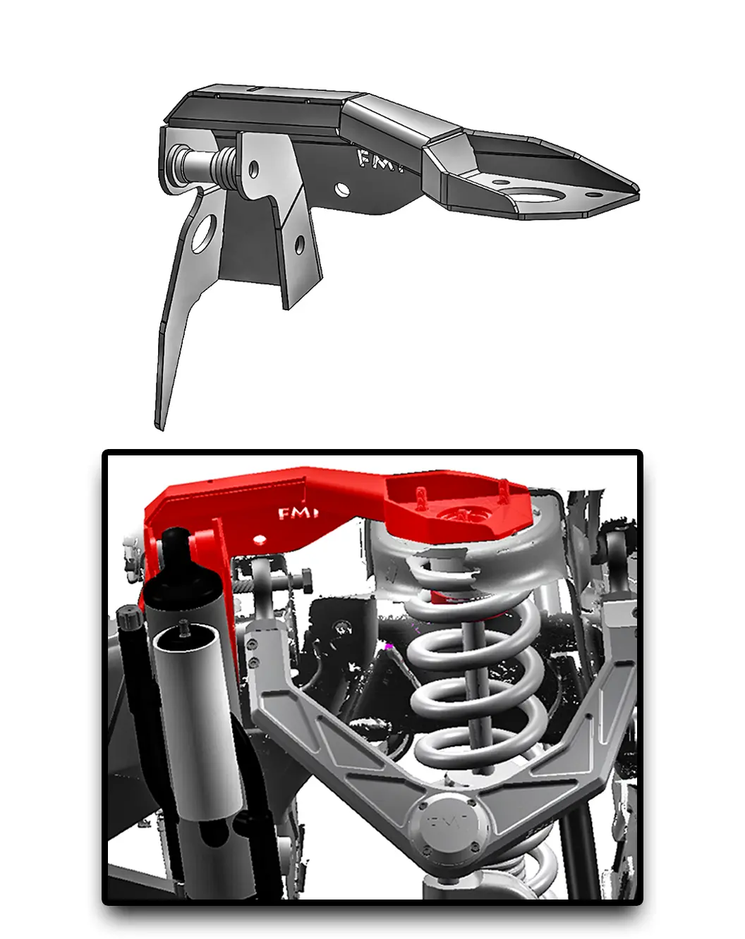 2021 -2024 Ram Trx Fabricated Front By-Pass Shock Mount Kit 1