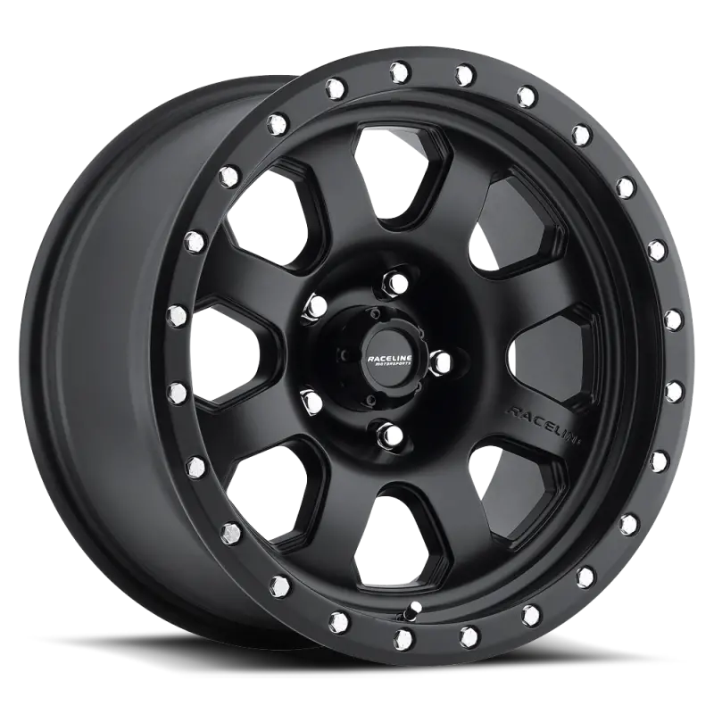 Raceline 928B Monster 17X9in / 5X127 Bp / -12Mm Offset / 83.82Mm Bore - Satin Black Wheel 1