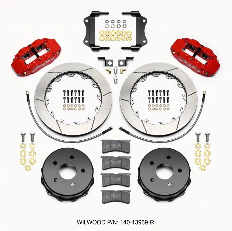 Wilwood Narrow Superlite 4R Rear Kit 12.88In Red 2007-Up Jeep Jk W/Lines 1