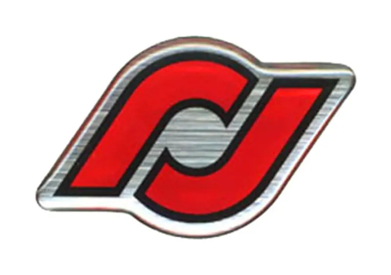 Rockjock Sticker Epoxy Dome 1In Tall X 1.6In Wide Red Black And Silver 1