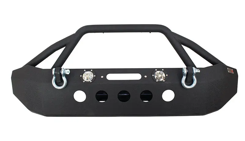 Fishbone Offroad 07-18 Jeep Wrangler Front Winch Bumper W/Leds Full Width - Blk Texured Powdercoated 1