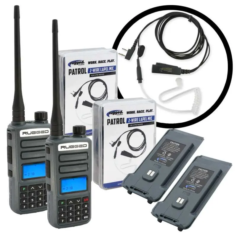 Rugged Radios Great Outdoors Pack - Gmr2 Plus - Gmrs / Frs Two Way Handheld Radios With Accessories 1