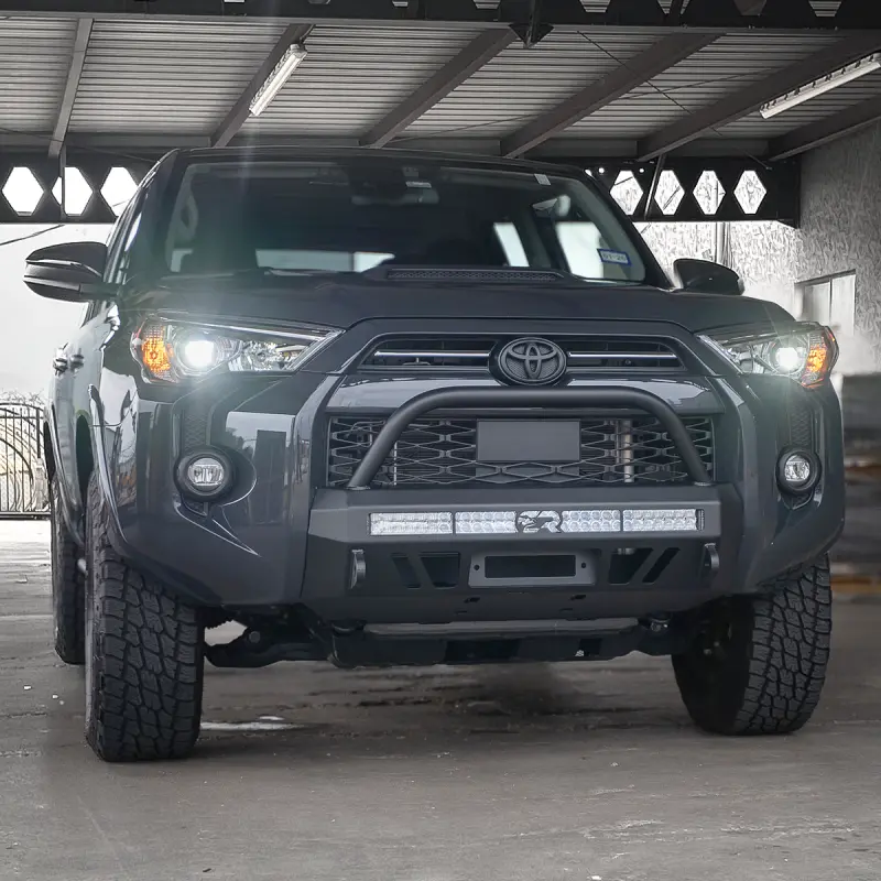 Cali Raised 14-24 Toyota 4Runner Stealth Bumper - Bull Bar / 32In Led Bar Spot W/ Small Switch 1