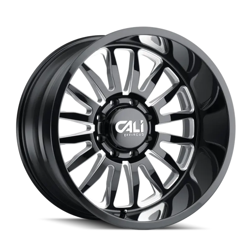 Cali Off-Road 9110 Summit 24X14 / 8X165.1 Bp / -76Mm Offset / 125.2Mm Hub Gloss Black Milled Wheel 1