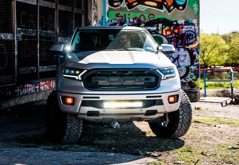 Cali Raised 19-22 Ford Ranger 22 Bumper Hidden Led Light Bar Brackets Kit For - W/ 22 Inch Led Bar 1