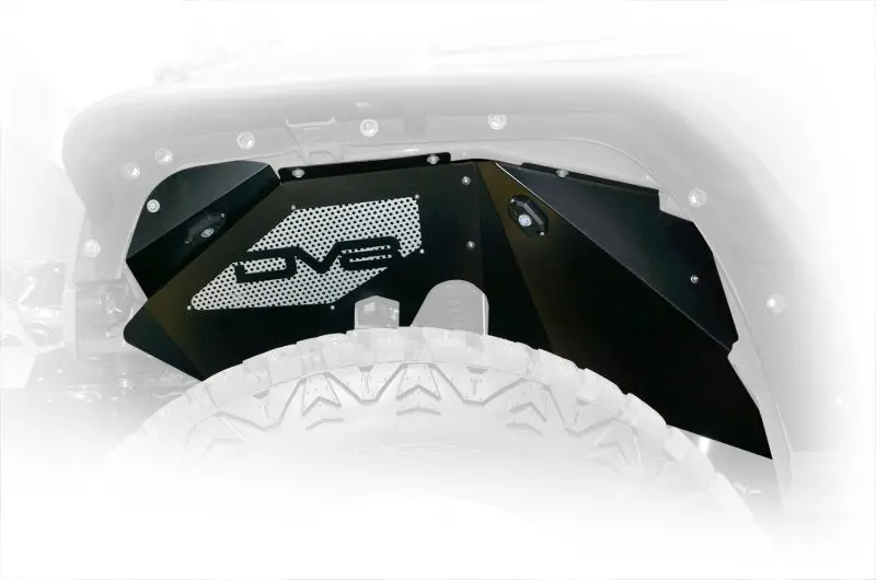 Dv8 Offroad 07-18 Jeep Wrangler Jk Front Aluminum Inner Fender W/ Rock Lights - Black 1