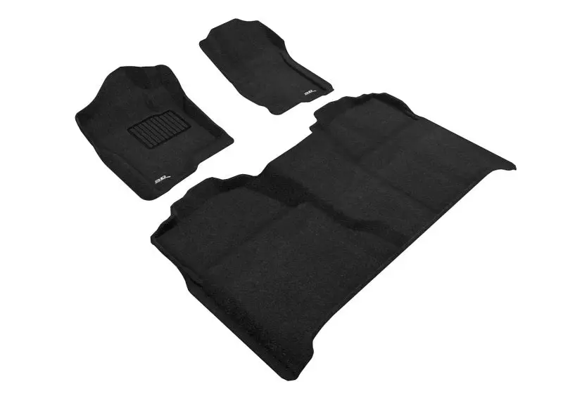 3D Maxpider 07-13 Chevrolet Silverado 1500 Crew Cab Elegant 1St 2Nd Row - Floor Mat Set (Black) 1