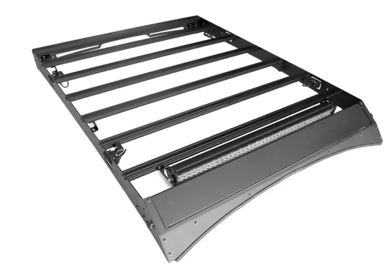 Cali Raised 14-21 Toyota Tundra Crew Max Premium Roof Rack - Led Light Bar - Blue Light Kit 1