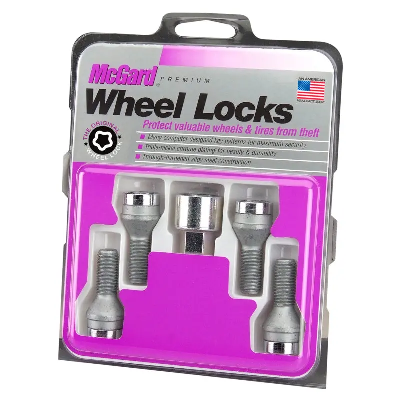 Mcgard Wheel Lock Bolt Set - 4Pk. (Cone Seat) M12x1.25 / 19Mm Hex / 25.6Mm Shank Length - Chrome 1