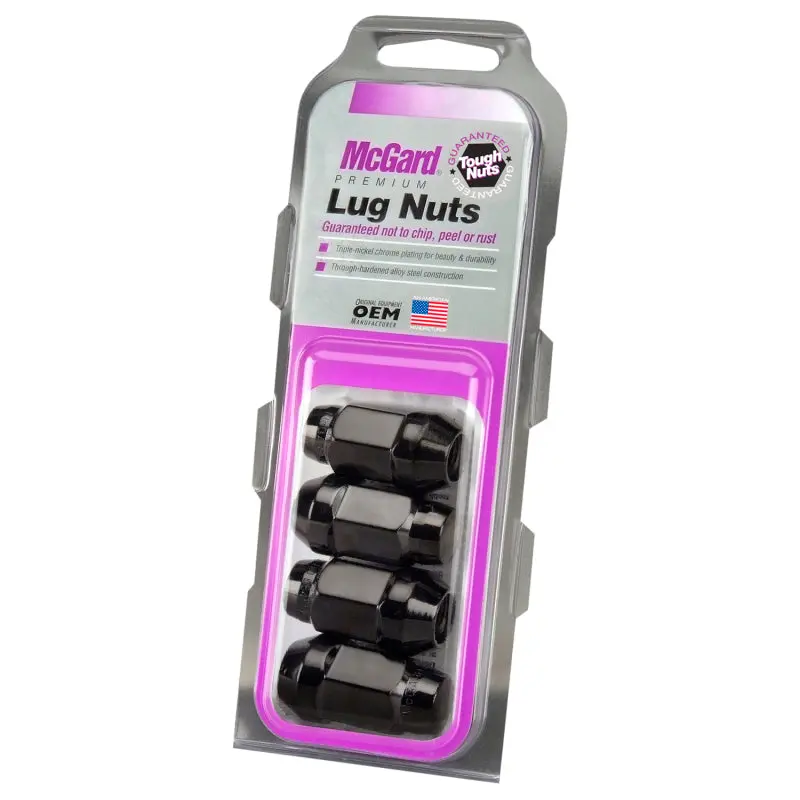 Mcgard Hex Lug Nut (Cone Seat Bulge Style) M14x1.5 / 22Mm Hex / 1.635In. Length (4-Pack) - Black 1