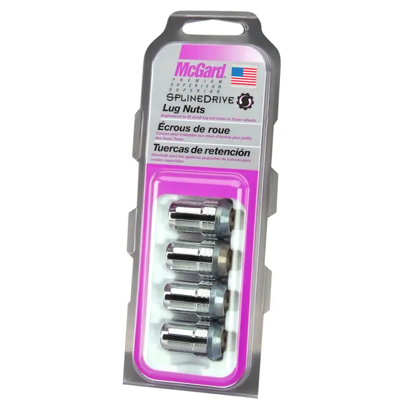 Mcgard Splinedrive Lug Nut (Cone Seat) M12x1.5 / 1.24In. Length (4-Pack) - Chrome (Req. Tool) 1