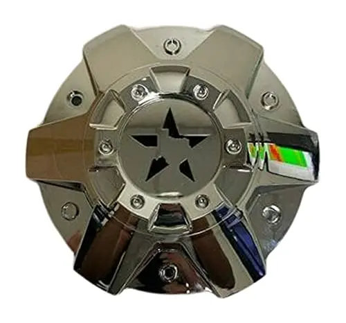Dfd Wheels C-054 Chrome With Black Star Wheel Center Cap Texas Lone Star 1